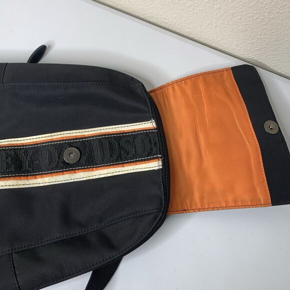 Harley Davidson Orange Black Small Backpack Bag Magnetic & Zip Fairchild Sports - Picture 3 of 7